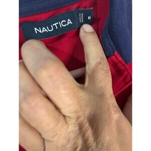 Vintage Nautica Red Slim Fit Polo Shirt Size Medium